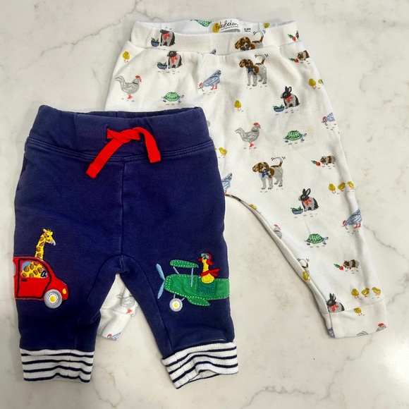 Baby Boden - Boy - Set of 2 Pull-on Pants - 0-3M & 3-6M - Animal Themed - Clean! - Picture 1 of 10